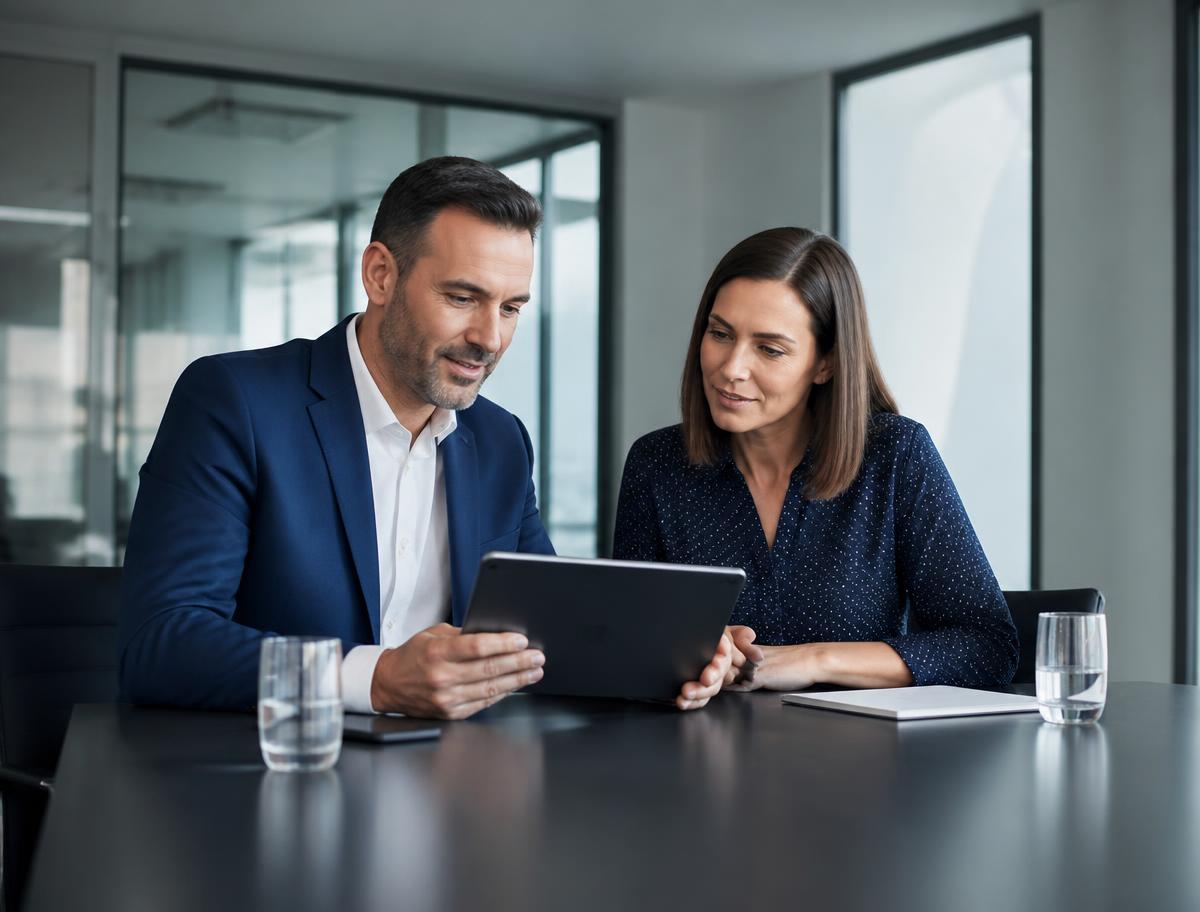 Business strategist reviewing a conversion-focused growth plan with a client